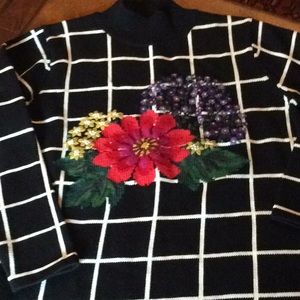 Marisa Christina Sweater W/Embroidered Flowers 🌺